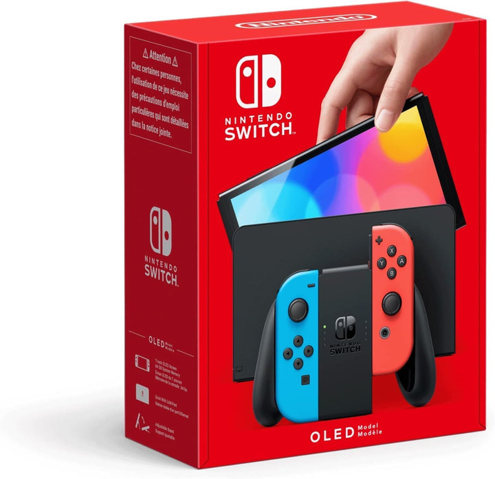 Nintendo Switch (OLED-Modell) Neon-Rot/Neon-Blau + Super Mario 3D World + Bowser's Fury - [Nintendo