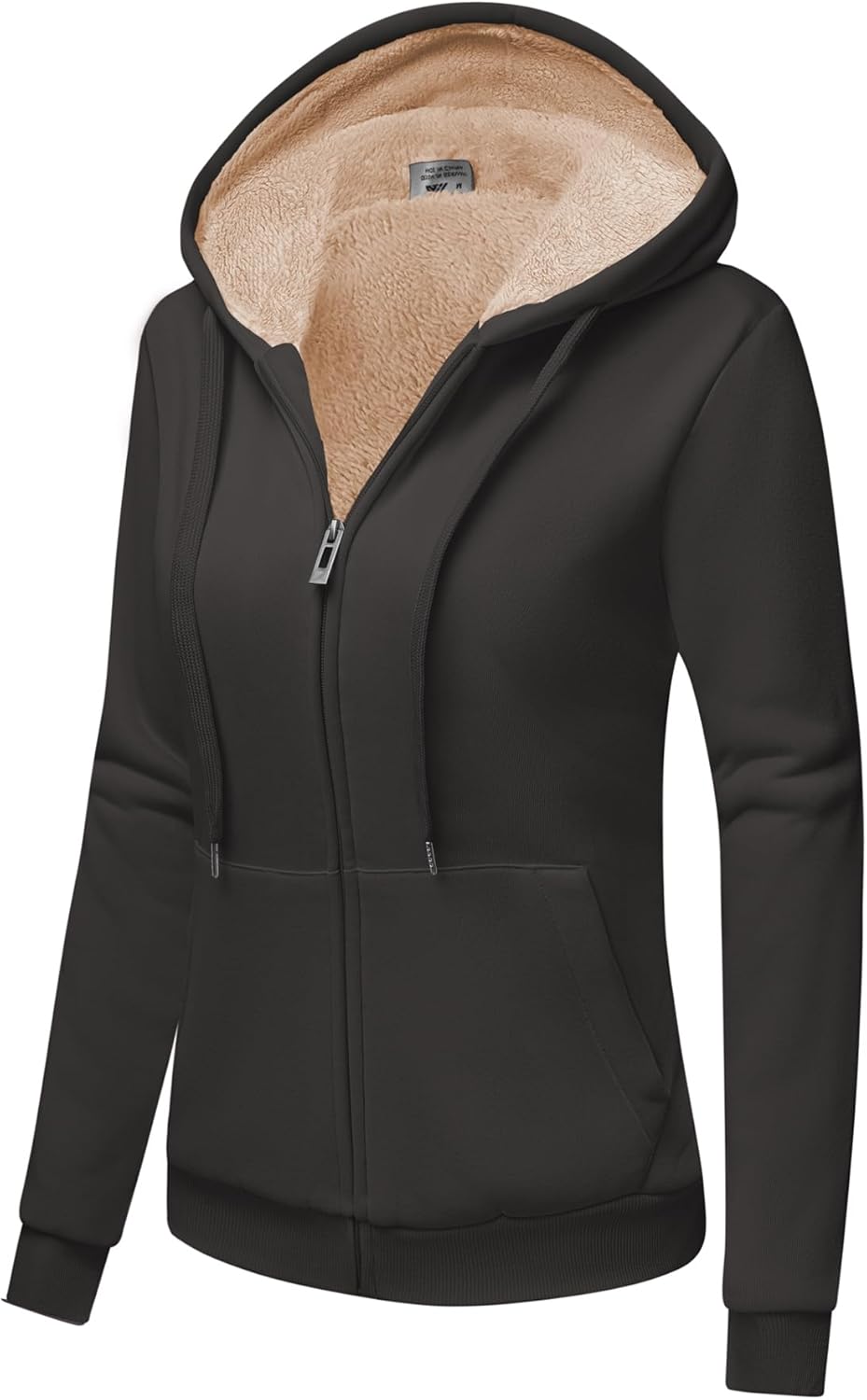 LLdress Sweatjacke Damen Fleecejacke mit Kapuze Hoodie für Frau Basic Kapuzenjacke mit Reissverschlu