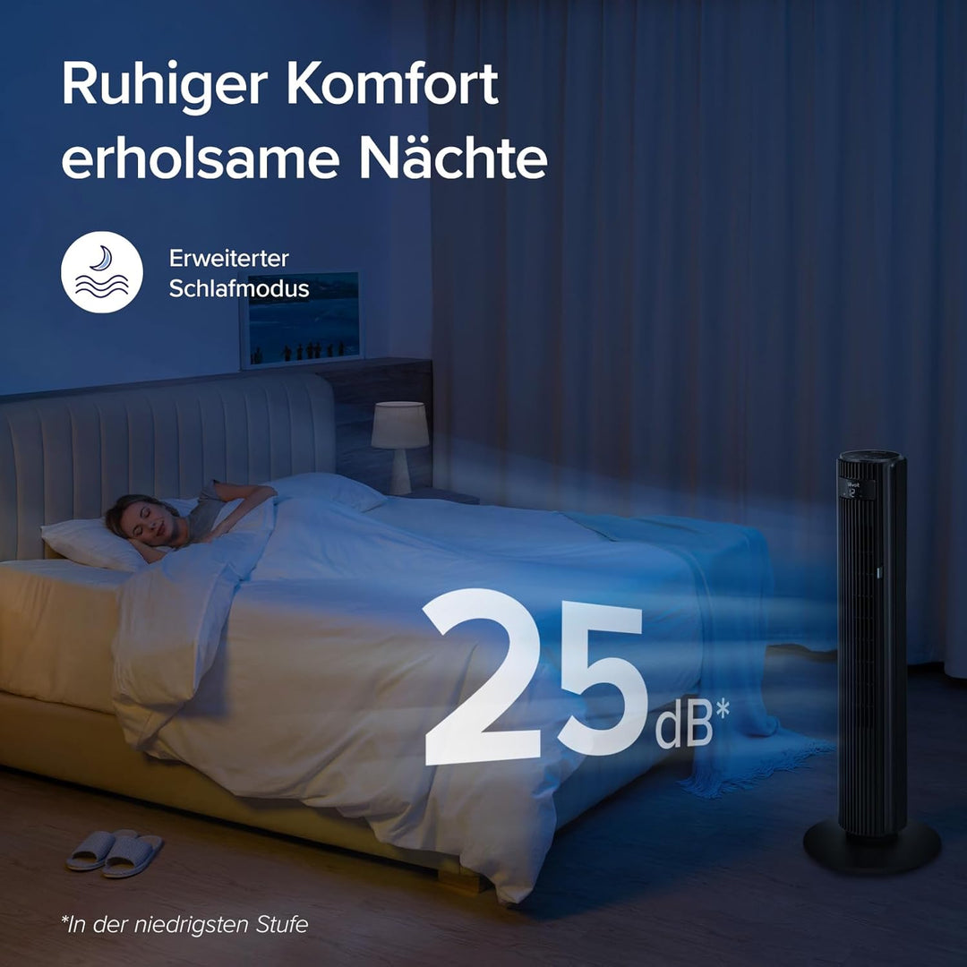 Levoit 25 dB sehr leiser Smart Turmventilator für Schlafzimmer, 7,9 m/s Ventilator, 90° Oszillation