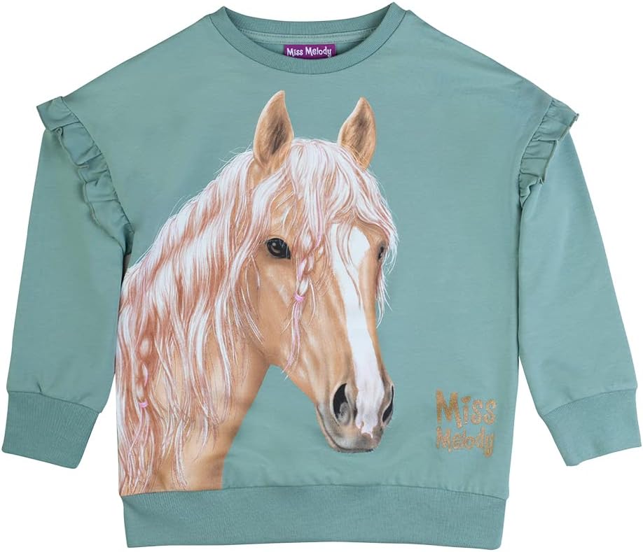 Miss Melody Mädchen Sweatshirt 76047 grün 128 Grün, 128 Grün