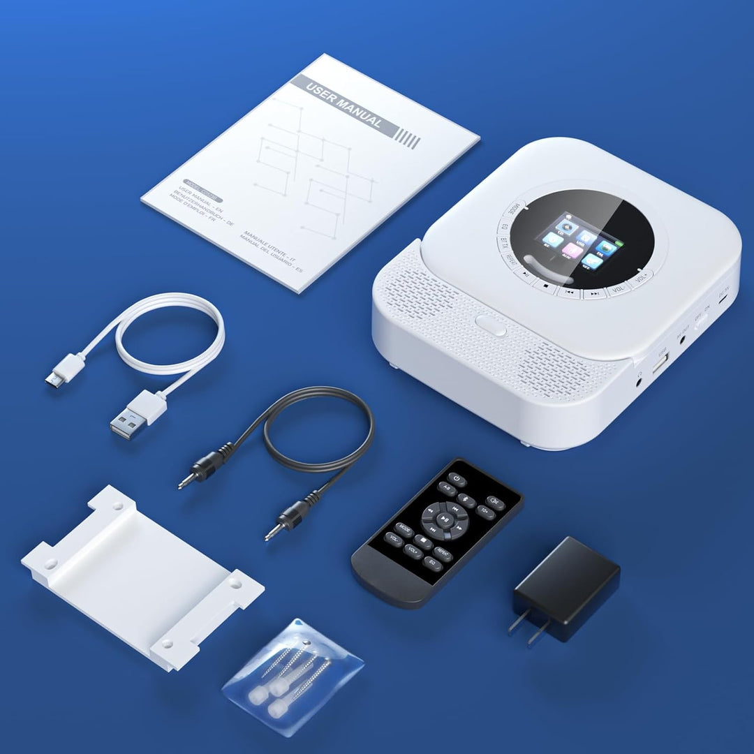 Arafuna Tragbarer CD-Player mit Bluetooth-Empfänger und Sender, tragbarer CD-Player mit HiFi-Lautspr