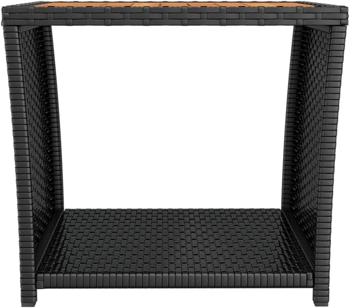 FIRBNUS 45x45x40 cm Garten Beistelltisch mit Holzplatte Couchtisch Balkontisch Terrassentisch Garten