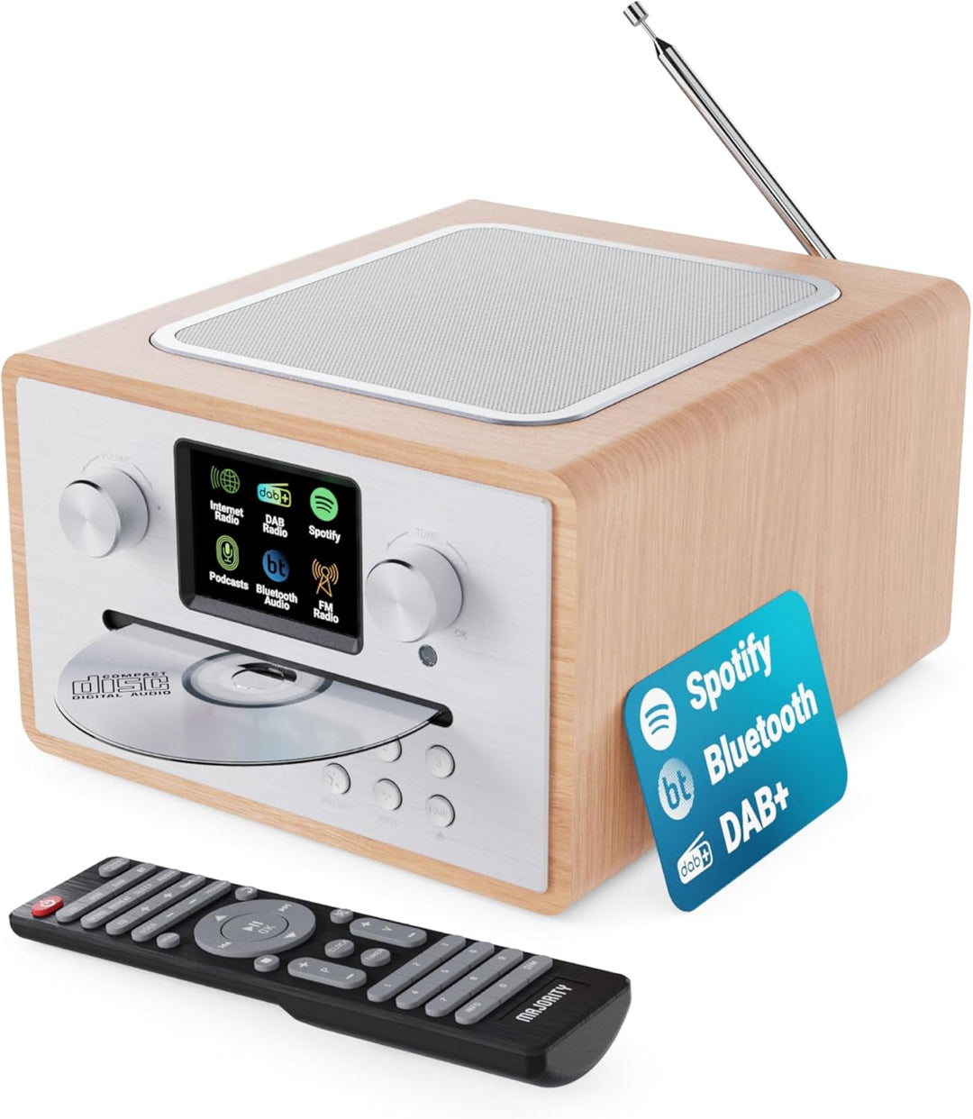 Majority Homerton 2 Internet, DAB, UKW-Radio & CD Player | 40 Radiovoreinstellungen | Universelles P