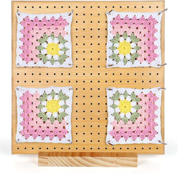 Coopay Granny Square Spanner Gross, Wood Blocking Board 28 x 28 cm, Granny Square Blocking Board Häk