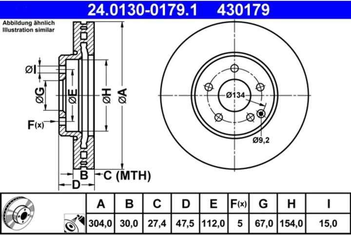 ATE 24013001791 Bremsscheibe - (Paar)