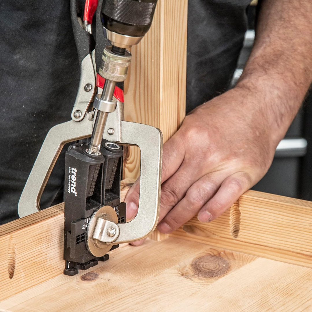 Trend 3-in-1 Pocket Hole Jig, Für schnelle und präzise Verbindungen von Holz und Sperrholz, PH/JIG/B