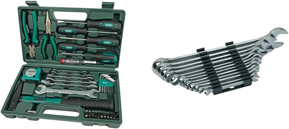 Brüder Mannesmann Werkzeuge M29032 Werkzeugkoffer, 47-teilig, Grün (Matt), (L x B x H) 335 x 335 x 1