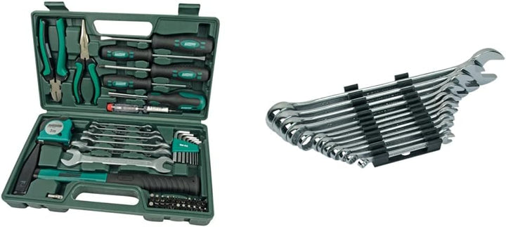 Brüder Mannesmann Werkzeuge M29032 Werkzeugkoffer, 47-teilig, Grün (Matt), (L x B x H) 335 x 335 x 1