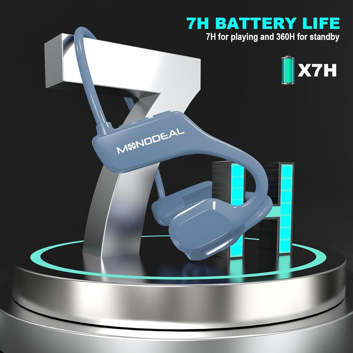 MONODEAL Knochenschall Kopfhörer Bluetooth, Open Ear Kopfhörer Kabellos, 5.2 Sport Bone Conduction K