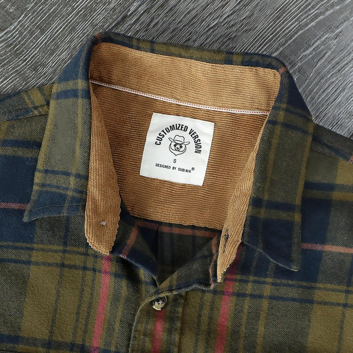 Dubinik® Flanellhemd Herren Button Down Kariert Baumwollhemd Freizeithemd Hemd Herren Langarm mit Zw