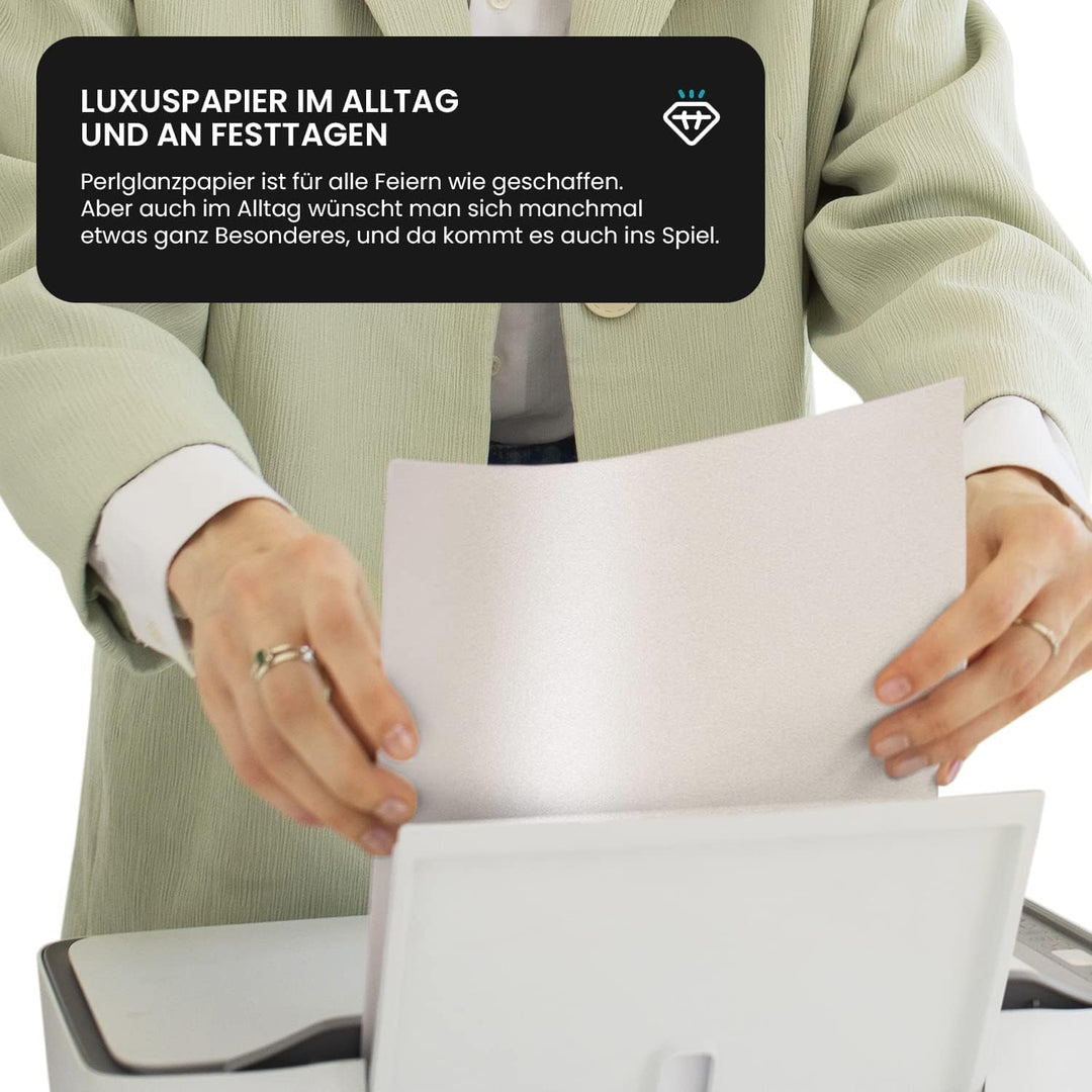 Netuno 100x Bastel-Karton Perlmutt-Silber DIN A5 148x 210 mm 300g Sirio Pearl Platinum Feinkarton mi