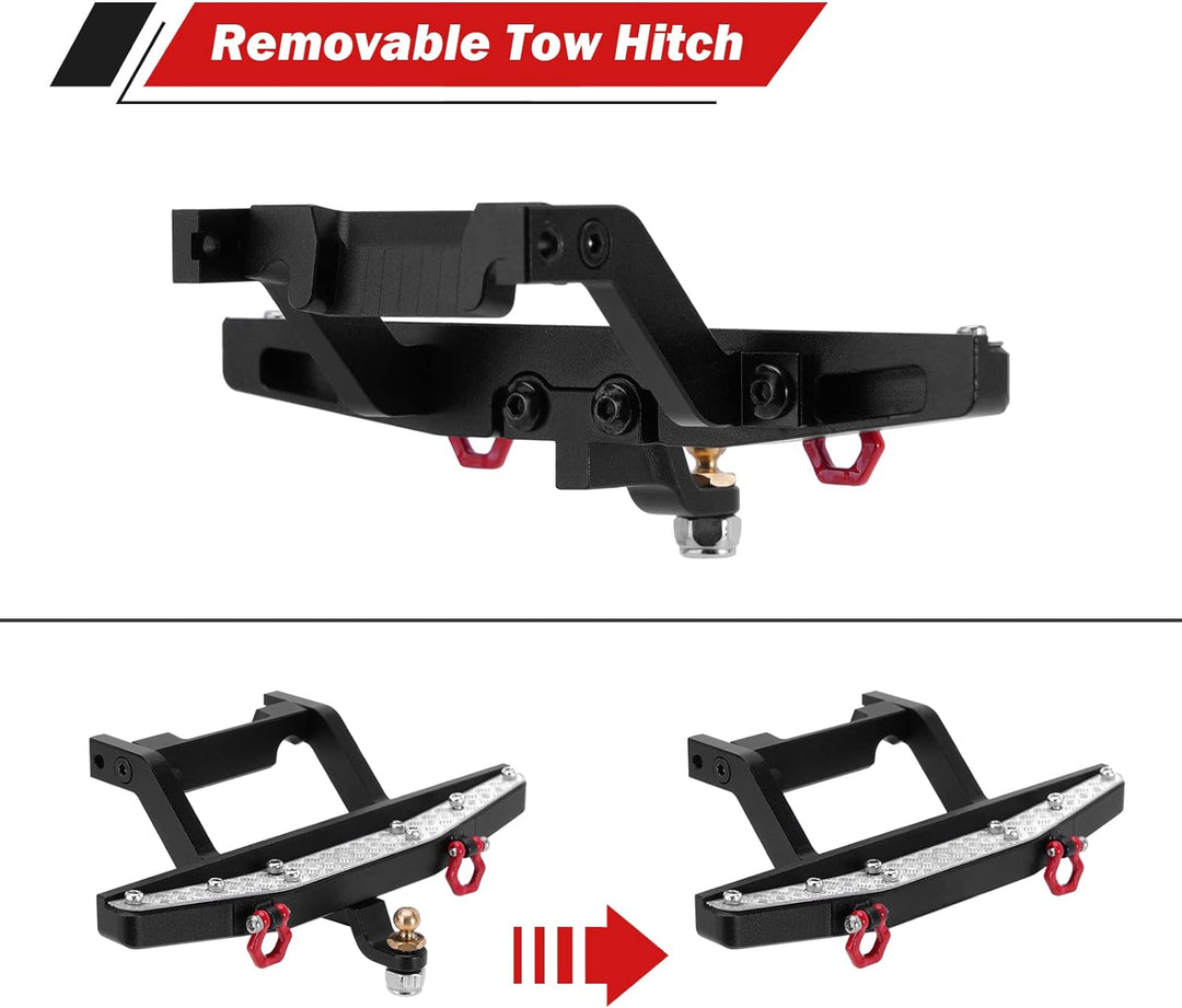 INJORA Vorne Hinten Bumper CNC Aluminium Stossstange 1/18 für TRX4M Defender Upgrade RC Crawler, Vor