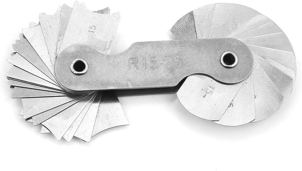 Radienlehre Set 4 Stücke, Edelstahl Radius Filet Gauge Konkave Messwerkzeug Radienschablone Gewindel