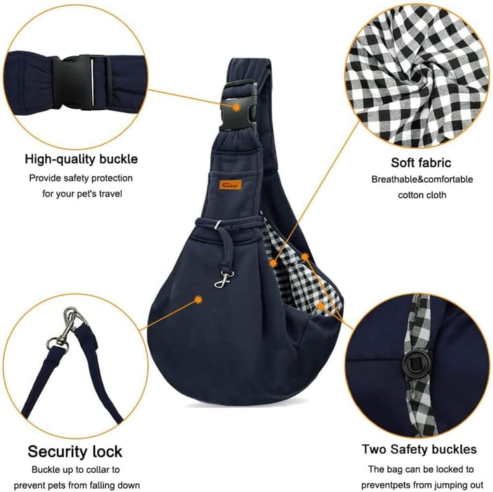 CUBY Hundetragetasche, Sommer Hund Tragetasche, Atmungsaktiv und verstellbar Haustier-Schlinge Trage