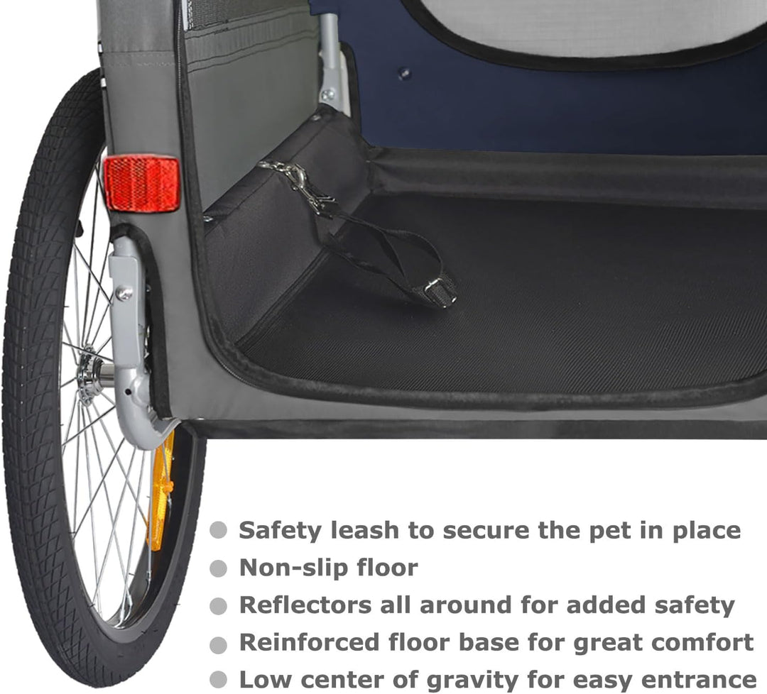 DOGGYHUT® MEDIUM Hundefahrradanhänger Hundeanhänger Fahrradanhänger 80101 (BLAU), BLAU