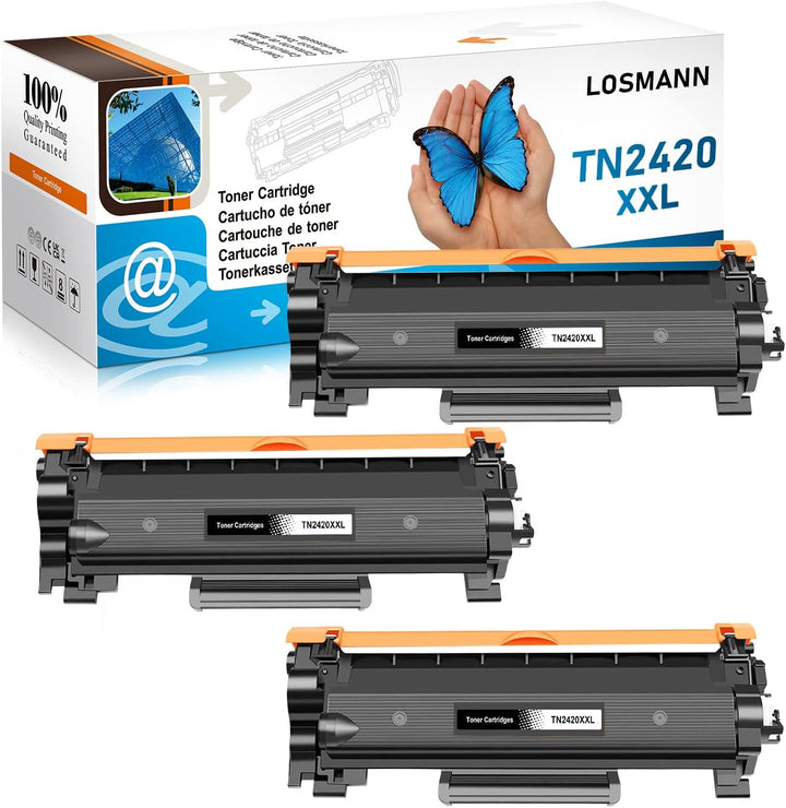LOSMANN XXL Toner (6.000 Seiten) Kompatibel für Brother TN2420 TN2410 für Brother MFC-L2710DW MFC-L2