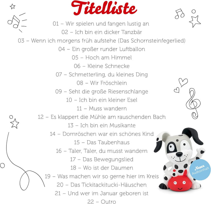 tonies Hörfigur für Toniebox, Lieblings-Kinderlieder – Spiel- und Bewegungslieder 2, Kinderlieder fü