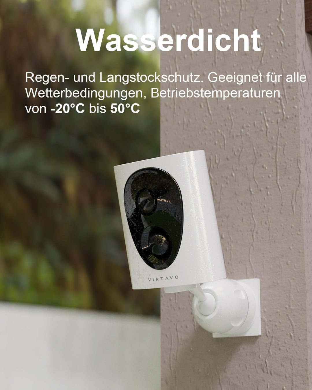 virtavo 2K Überwachungskamera Aussen Akku WLAN HD Kabellos Kamera, Nachtsicht WiFi Outdoor,aussen/in