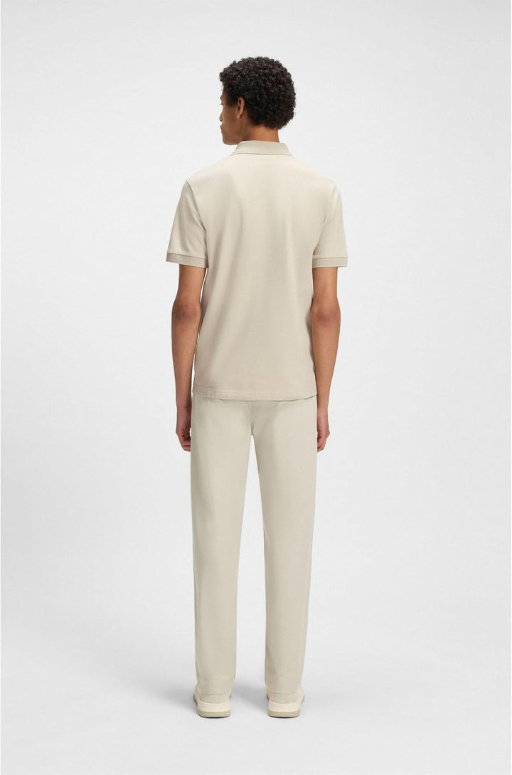 BOSS Herren Passenger Slim-Fit Poloshirt aus Stretch-Baumwolle mit Logo-Aufnäher M Light Beige271, M