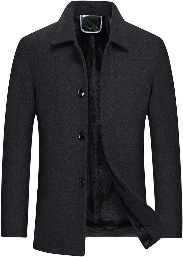 YOUTHUP Mantel Herren Wolle Kurzmantel Regular Fit Winter Wollmantel Kurz Herrenmantel für Business