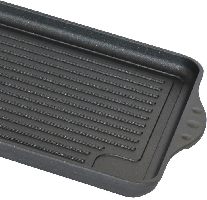 Eurolux BBQ-Grillplatte 43 x 28 cm - alle Herdarten inkl. Induktion - Antihaftversiegelung - Keramik
