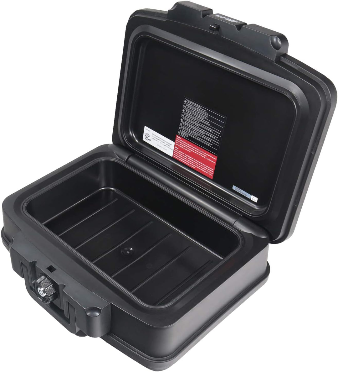 HMF 250452 Feuerfeste Wasserdichte Dokumentenbox | DIN A4 | 44,5 x 16,5 x 33 cm | schwarz