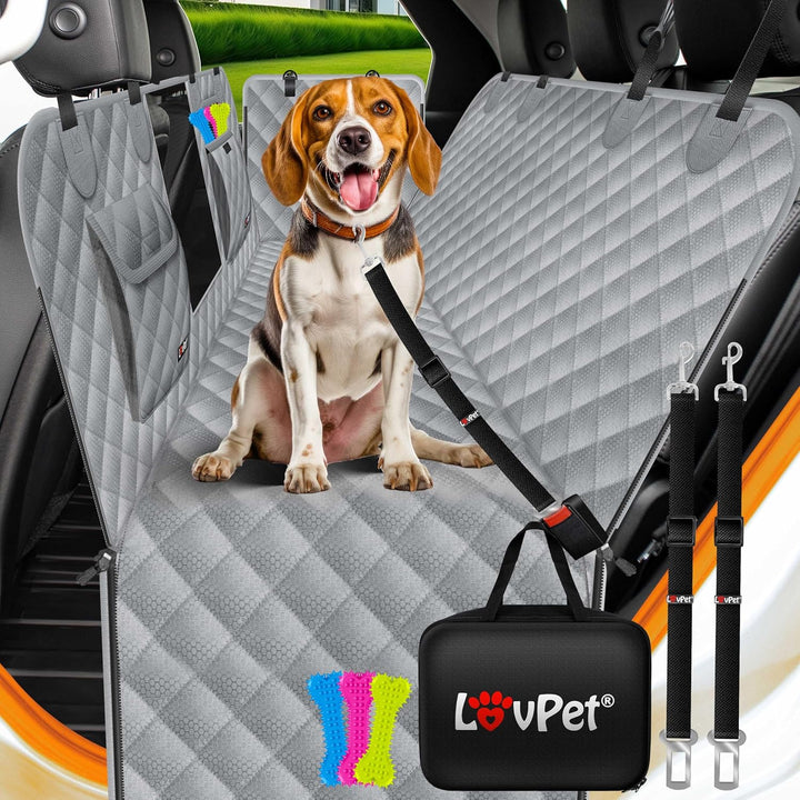 Lovpetยฎ 2in1 Hundedecke fรผr Auto Rรผckbank & Kofferraum mit Seitenschutz und Sichtfenster Kofferraums