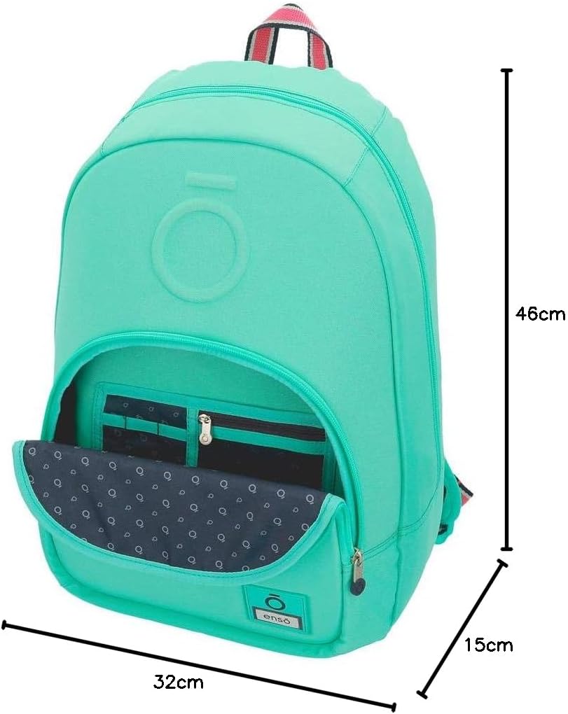 Enso Basic Rucksack Grün 32x46x15 cms Polyester für 15,6"-Laptop 22.1L Türkis Rucksack, Türkis Rucks