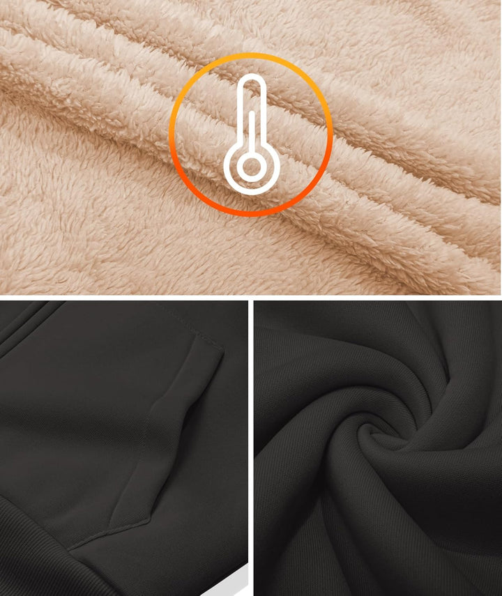 LLdress Sweatjacke Damen Fleecejacke mit Kapuze Hoodie für Frau Basic Kapuzenjacke mit Reissverschlu