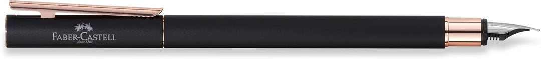 Faber-Castell 343103 - Füller Neo Slim Metall, Federbreite B, schwarz mit rosegold Federbreite B sch