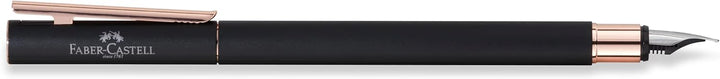 Faber-Castell 343103 - Füller Neo Slim Metall, Federbreite B, schwarz mit rosegold Federbreite B sch