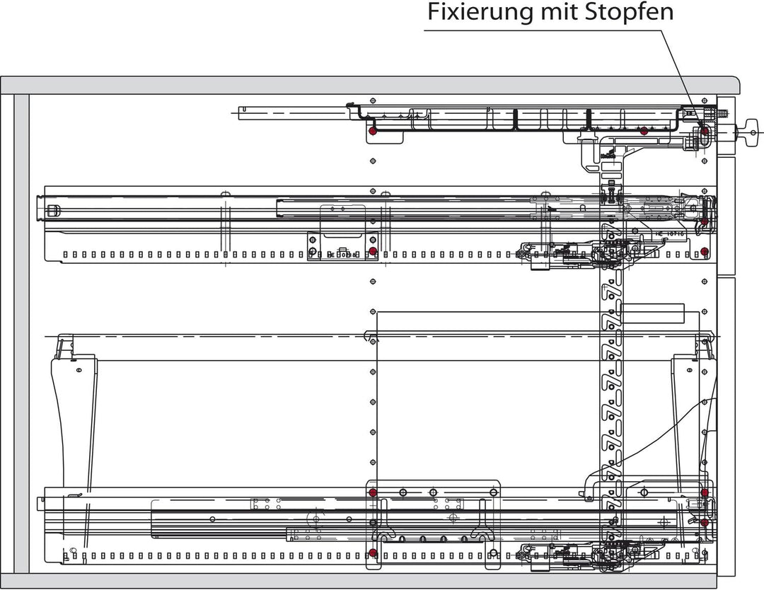Hettich 46748 Systema TOP 2000 Container-Set SIL Sys,Voll-/Überauszug,ET 530,alu, Aluminium, Alumini