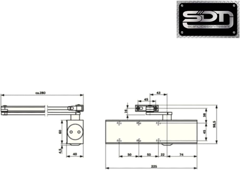 Obentürschliesser Dormakaba Schliesskörper TS 73 V - RAL9016