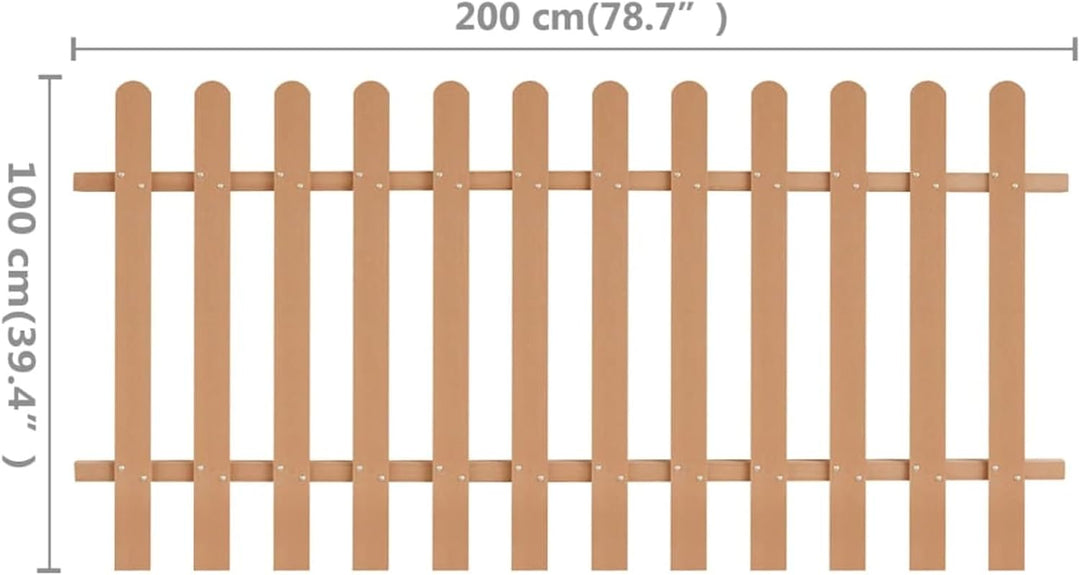 Susany Lattenzaun Gartenzaun Zaun Vorgartenzaun Friesenzaun Zierzaun 200 x 100 cm (L x H) Mit insges