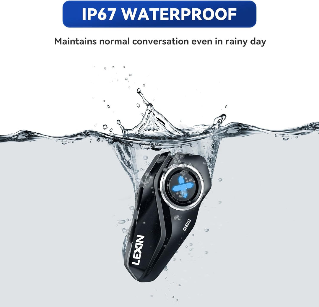 LEXIN G2 2X Motorrad Bluetooth Headset, Helm Kommunikationssystem für 2 bis zu 6 Personen in Reichwe
