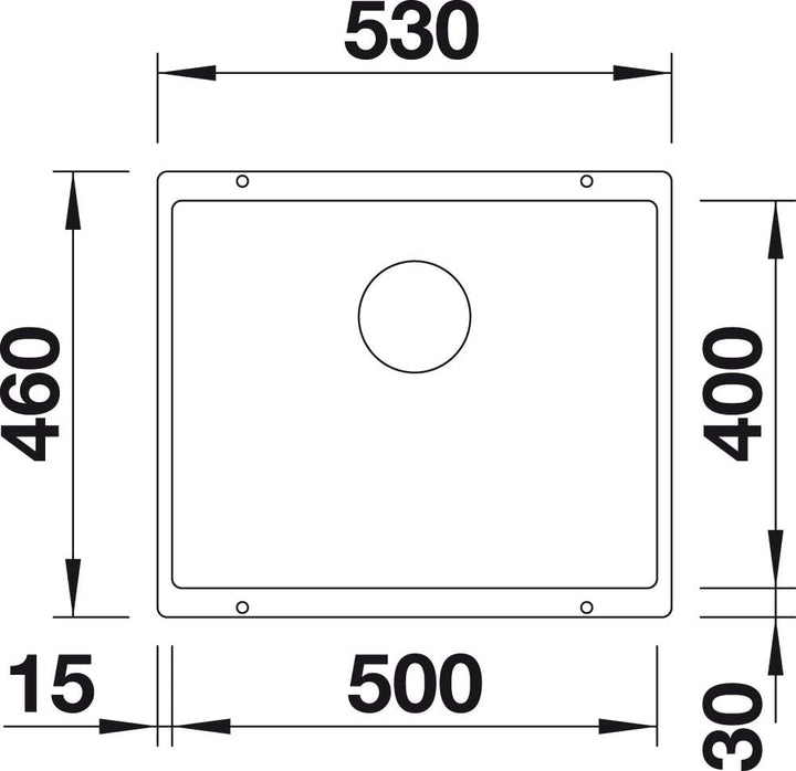 BLANCO SUBLINE 500-U | SILGRANIT anthrazit | Einbauart: Unterbau | ohne Ablauffernbedienung | 60er U
