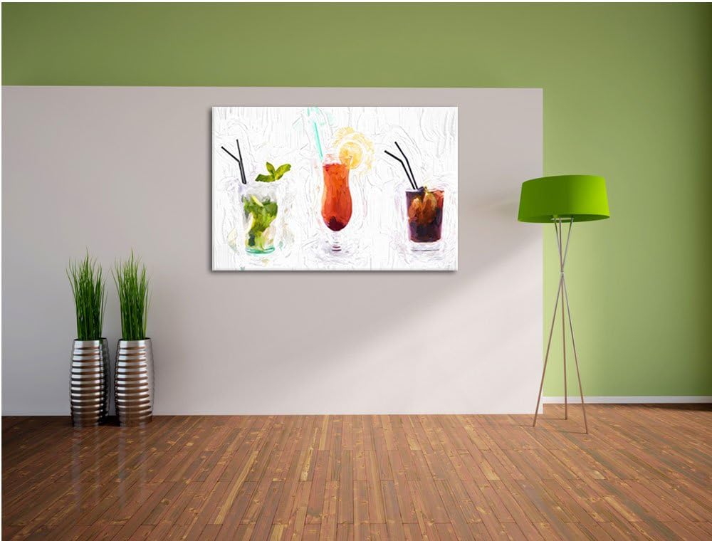 fruchtig frische Cocktails Deluxe Format: 100x70 cm auf Leinwand, XXL riesige Bilder fertig gerahmt
