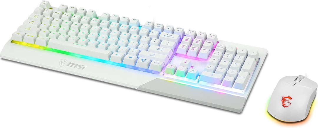 MSI Vigor GK30 Combo White - Tastatur auf Spanisch MSI Vigor GK30 Mekamembrane mit RGB Gaming Weiss