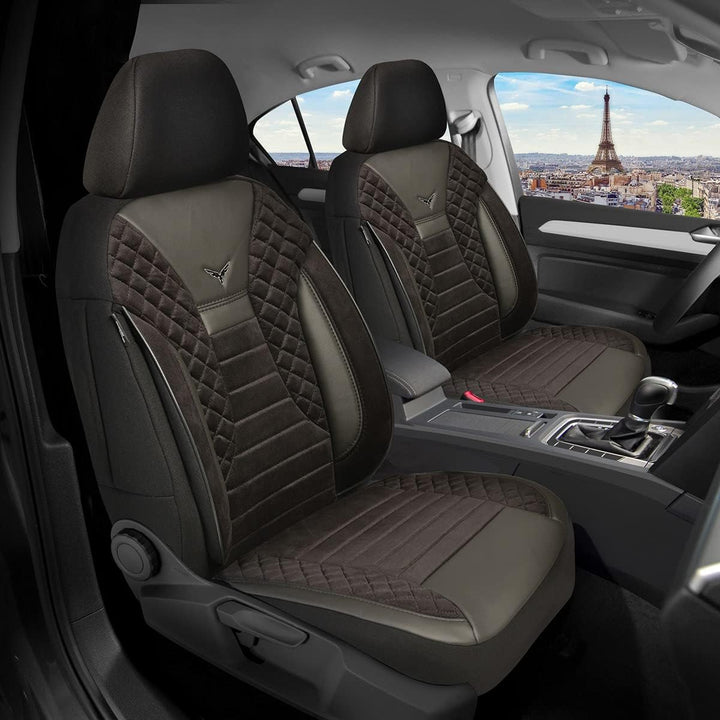 BREMER SITZBEZÜGE Mass Auto Schonbezüge kompatibel mit VW Touran 2 Fahrer & Beifahrer Set ab 2015 /