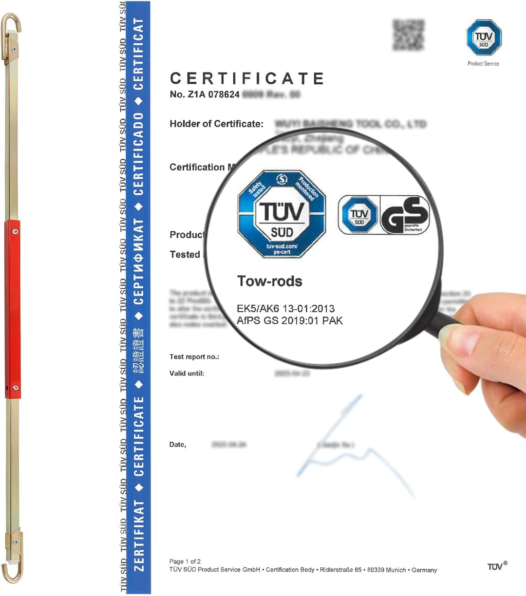CCLIFE Abschleppstange, Abschleppstange für PKW AHK Anhängerkupplung Auto Traktor 2500kg mit Maul Di