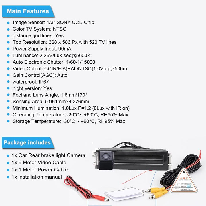 Auto Kofferraum Griff Rückfahrkamera Replacement for VW Passat Variant 3B5 3B6 3BG Tourer Polo Class