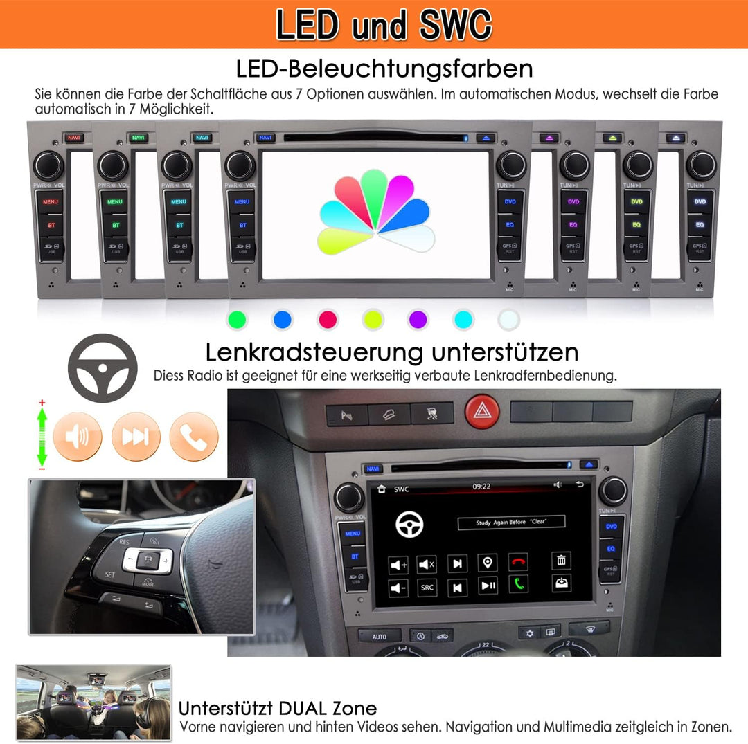 iFreGo 7 Zoll Radio,Autolink mit GPS,DVD,CD,RDS,2 Din Autoradio Bluetooth fĂŒr Opel Astra, Corsa, Vec