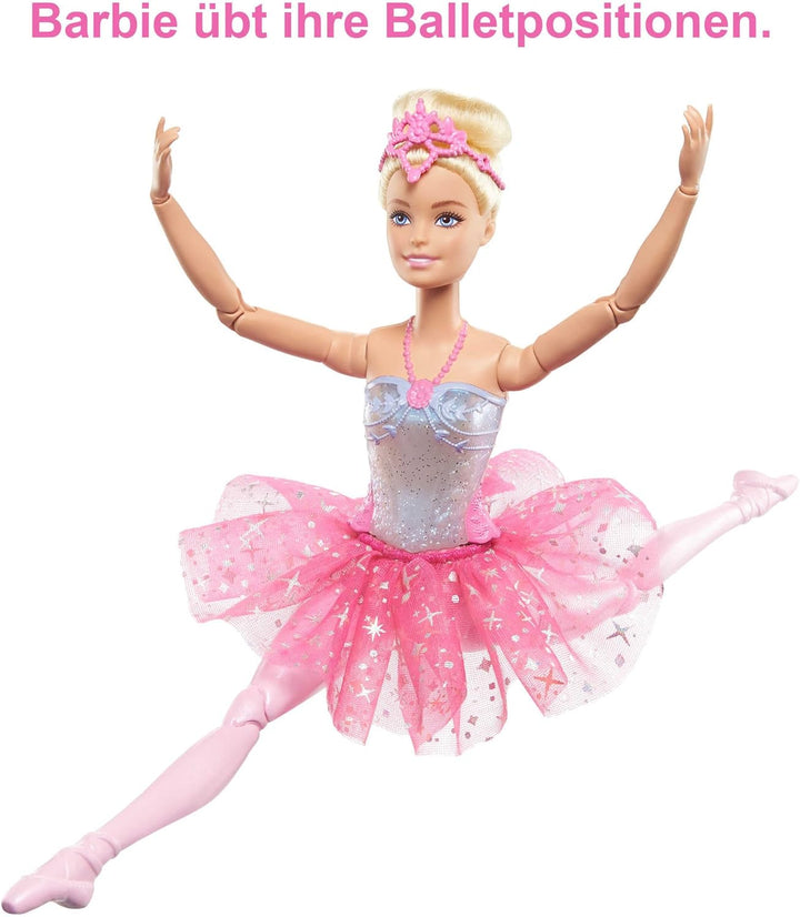 Barbie-Puppe | Magische Ballerinapuppe | Blond | Zauberlicht | Diadem und pinkes Tutu | Ballett | Be