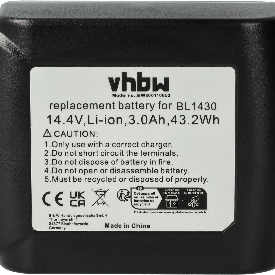 vhbw Akku kompatibel mit Makita HP440DRFX, HR162DRFXW, KP140DRF, DVC340Z, DVR450, DVR450Z Elektrower