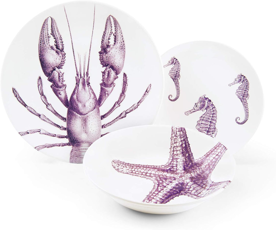 Excelsa 63034 Flore et Faune Platzset, Keramik Meer, Meer