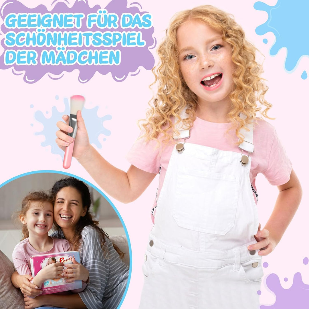 BuzzoXerex Frisierkopf Kinder Set, 58 Stück Schminkkopf für Mädchen Waschbar, Puppenkopf Zum Frisier