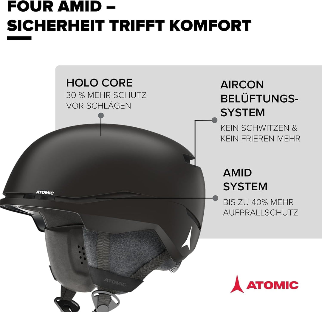 ATOMIC FOUR AMID Skihelm - Helm für max. Sicherheit - Skihelme mit komfortablem 360° Fit System - Sn
