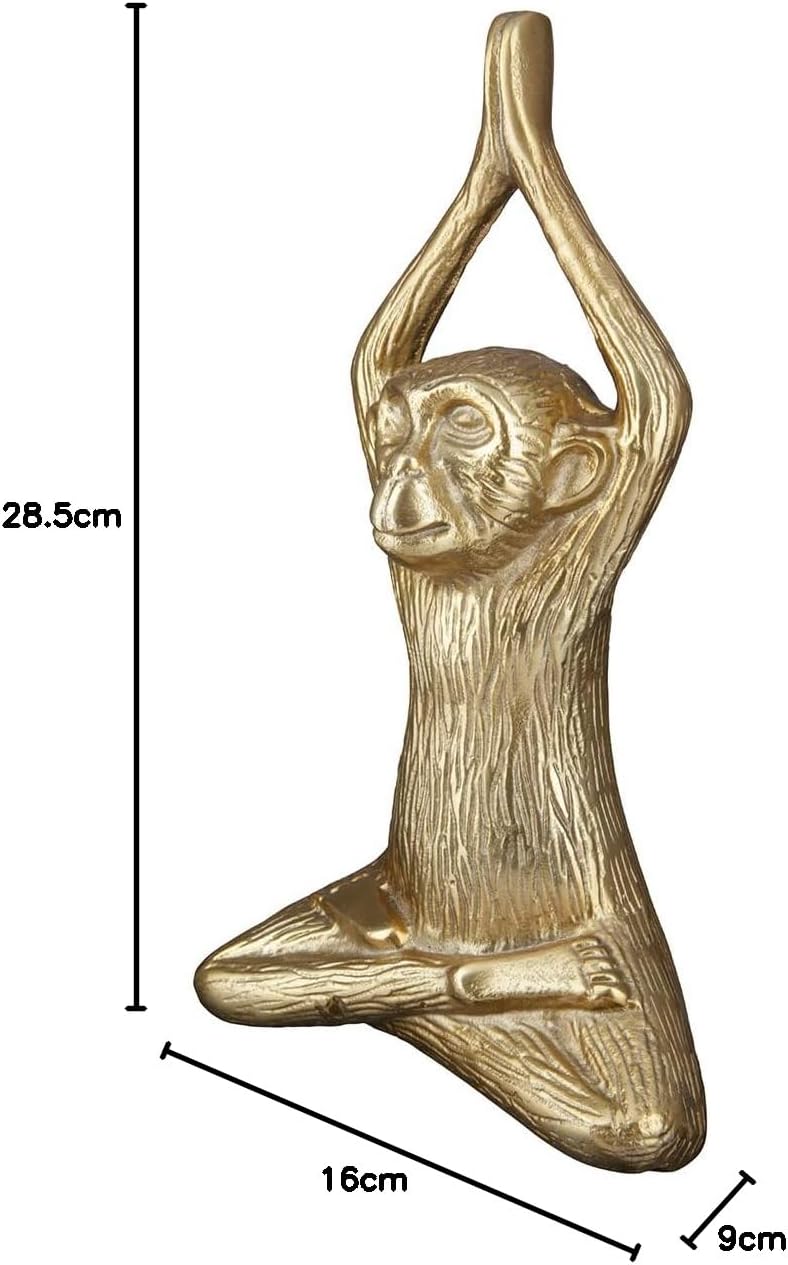 GILDE Deko Tierfigur Skulptur Yoga AFFE Monkey - Moderne Kunst und Dekoraion aus Kunstharz - Farbe: