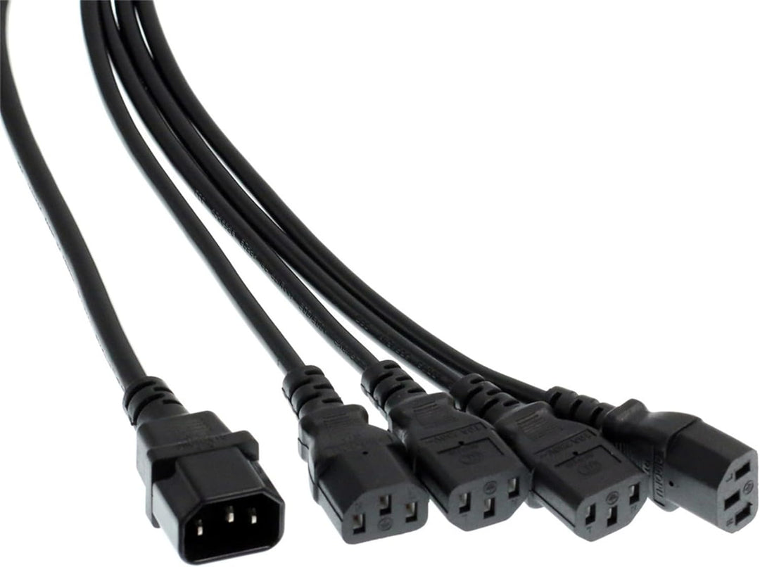 HT-Kabel UPS PDU Computer PC Stromverteilerkabel C14 bis 4 x C13 10A 250V Verlängerungskabel (1,8 m)