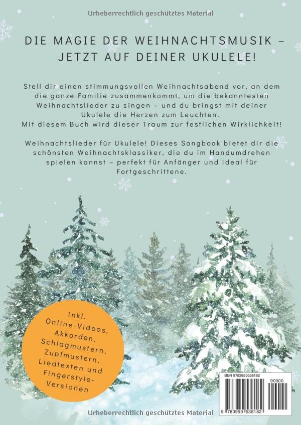 Weihnachtslieder für Ukulele - Ukulele Songbook für Anfänger mit Noten und Tabs: inkl. Online-Videos